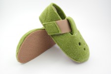 PEGRES barefoot filcové papuče BF04 zelená