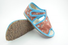 Detské inovatívne papuče RAK 100014-4 Dinosaurus hnedý
